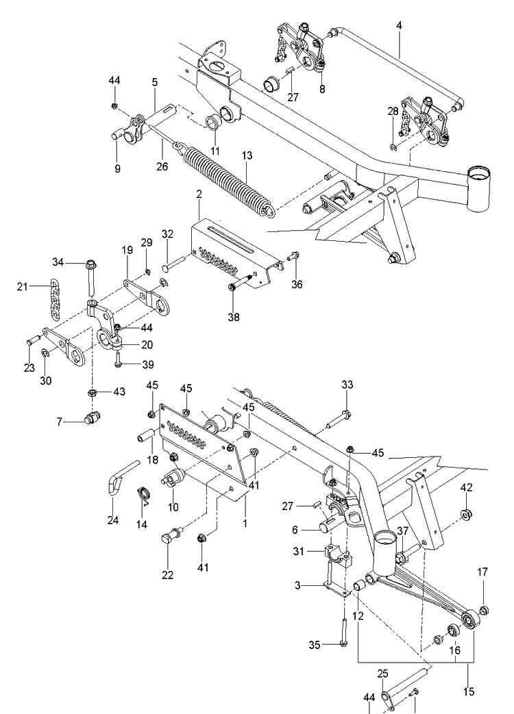 Mower Lift / Deck Lift Diagram and Parts List for PZ34FXBF (96655390100)(2011-01) Husqvarna Lawn Mower