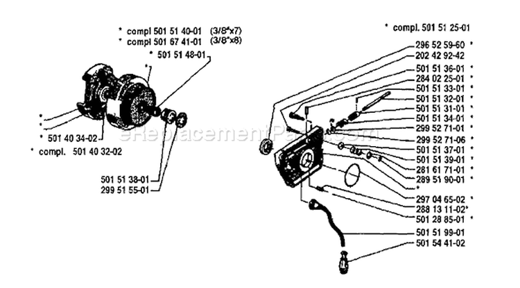 Page J Diagram and Parts List for 162 1980-02 Husqvarna Chainsaw