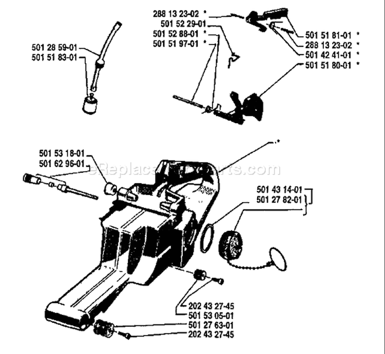 Page N Diagram and Parts List for 162 1980-02 Husqvarna Chainsaw