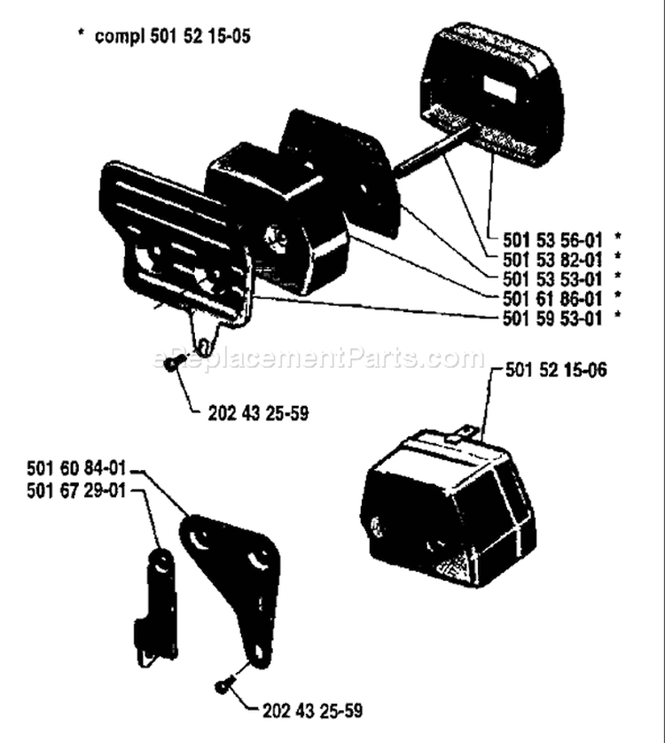 Page H Diagram and Parts List for 162 1980-02 Husqvarna Chainsaw