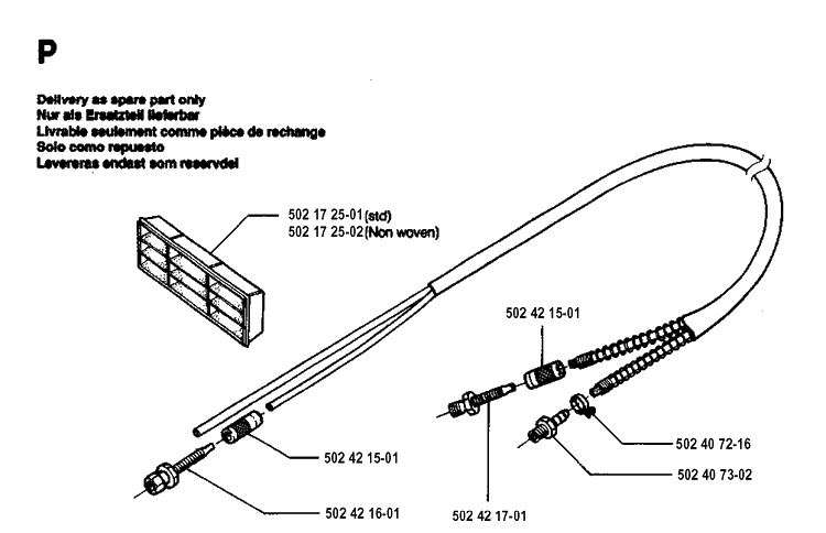Accessories Diagram and Parts List for 250PS 19940600001-19960500000 Husqvarna Pole Saw