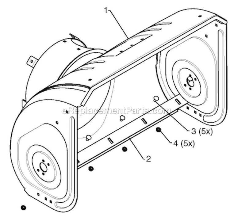 Auger Housing Impeller Diagram and Parts List for 1650EXL 96193008700 - 2012-07 Husqvarna Snow Blower