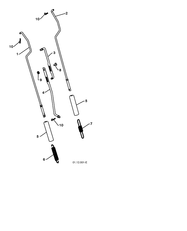 Handle 5 Diagram and Parts List for 15530SBLS 2009-08 Husqvarna Snow Blower