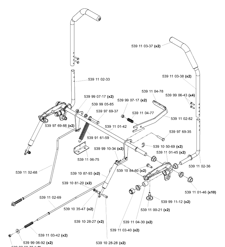Motion Control Diagram and Parts List for Z4218KOA (968999282)(2005-08) Husqvarna Lawn Mower