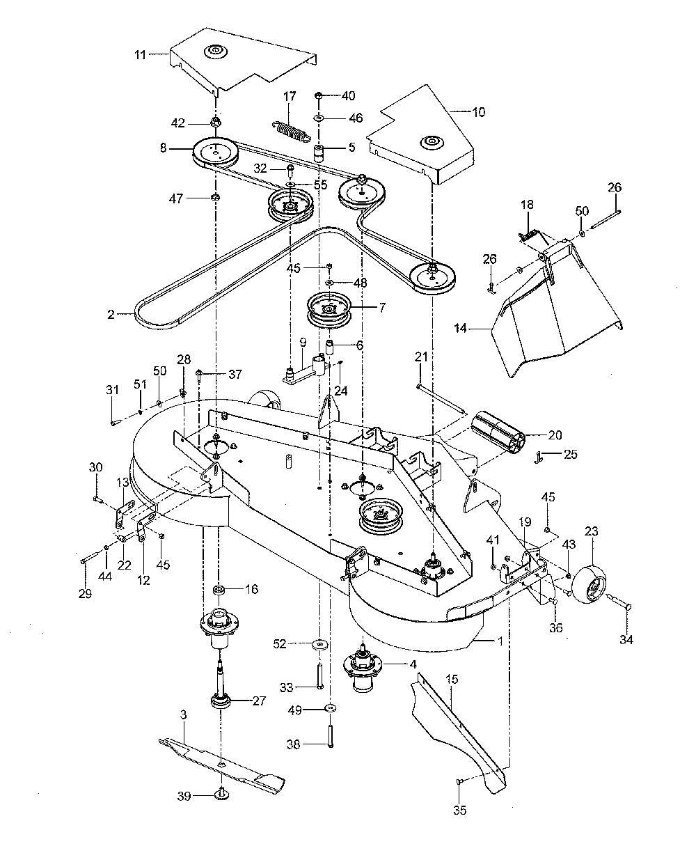 Mower deck/cutting deck Diagram and Parts List for 967277501-01  Husqvarna Lawn Mower