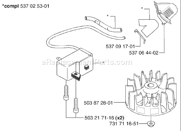 Page K Diagram and Parts List for 323HD60 2002-06 Husqvarna Trimmer