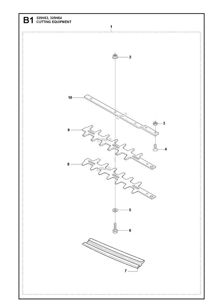Cutting Equipment Diagram and Parts List for 325HE3 966787601 from 20150100001-current Husqvarna Hedge Trimmer