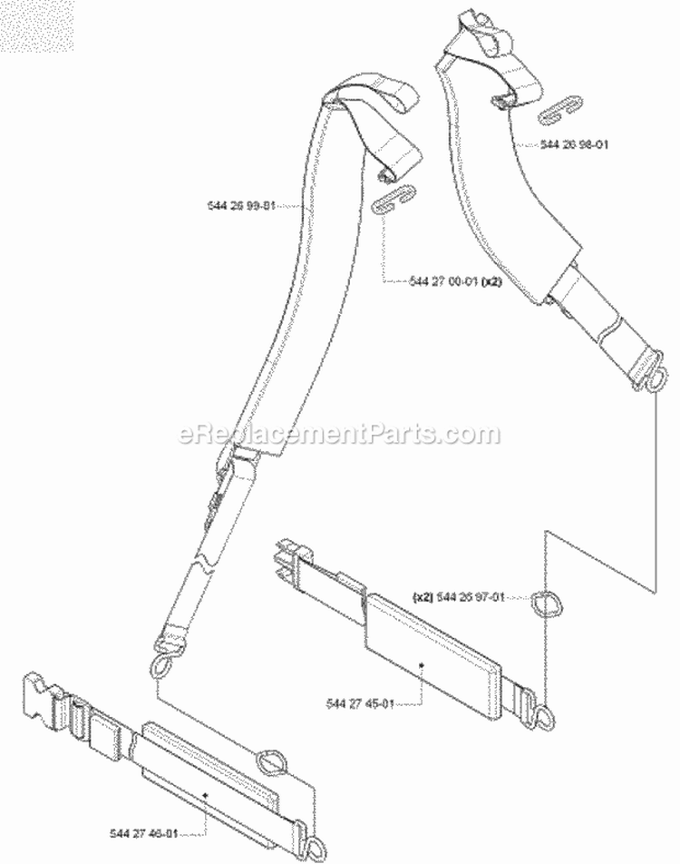 Harness Diagram and Parts List for 170BF 2006-03 Husqvarna Leaf Blower / Vacuum