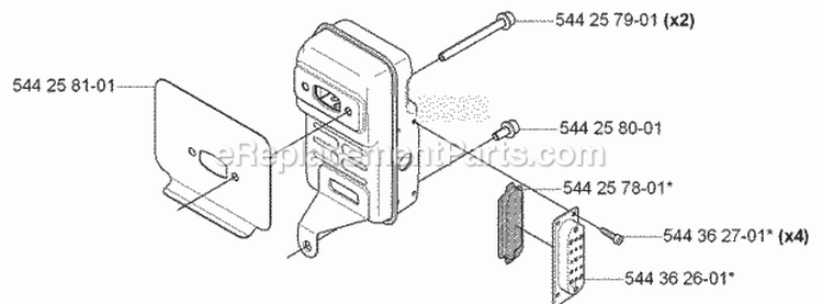 Muffler Diagram and Parts List for 170BF 2006-03 Husqvarna Leaf Blower / Vacuum