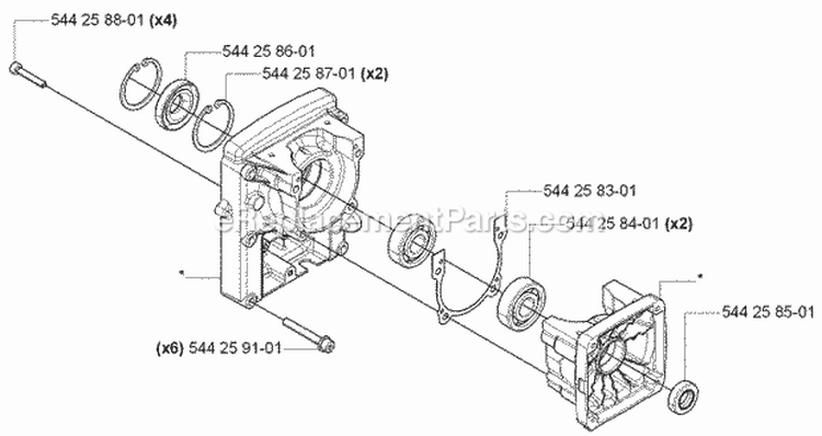 Crankcase Diagram and Parts List for 170BF 2006-03 Husqvarna Leaf Blower / Vacuum