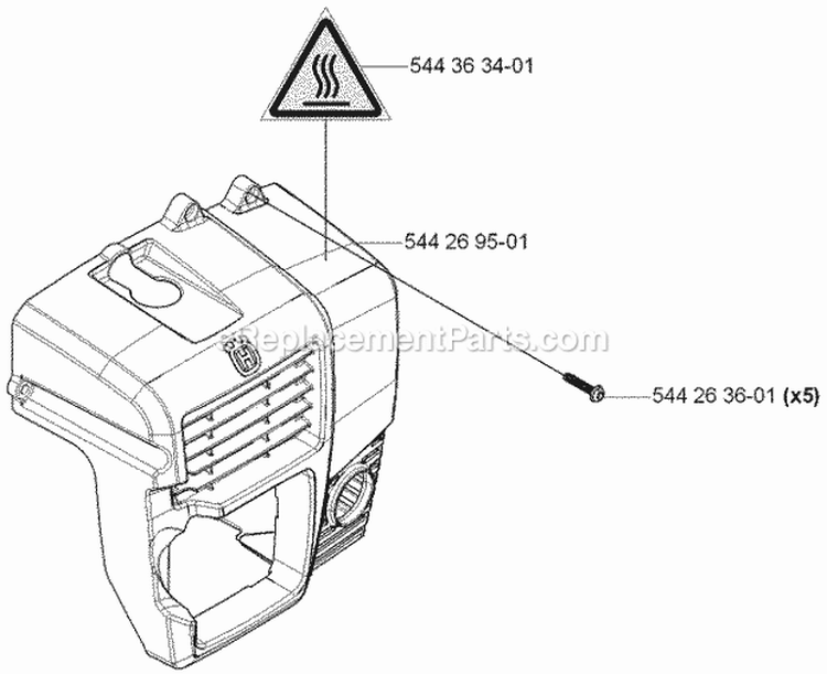 Cylinder Cover Diagram and Parts List for 170BF 2006-03 Husqvarna Leaf Blower / Vacuum