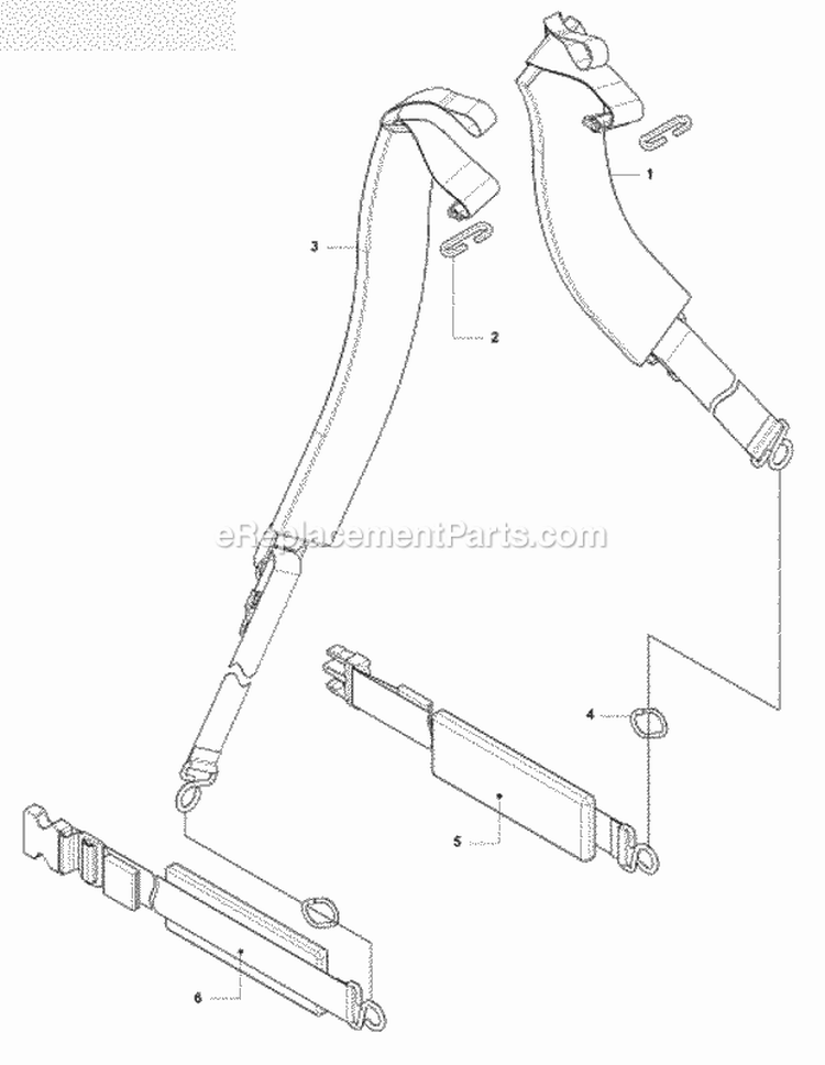 Harness Diagram and Parts List for 170BF 2008-10 Husqvarna Leaf Blower / Vacuum