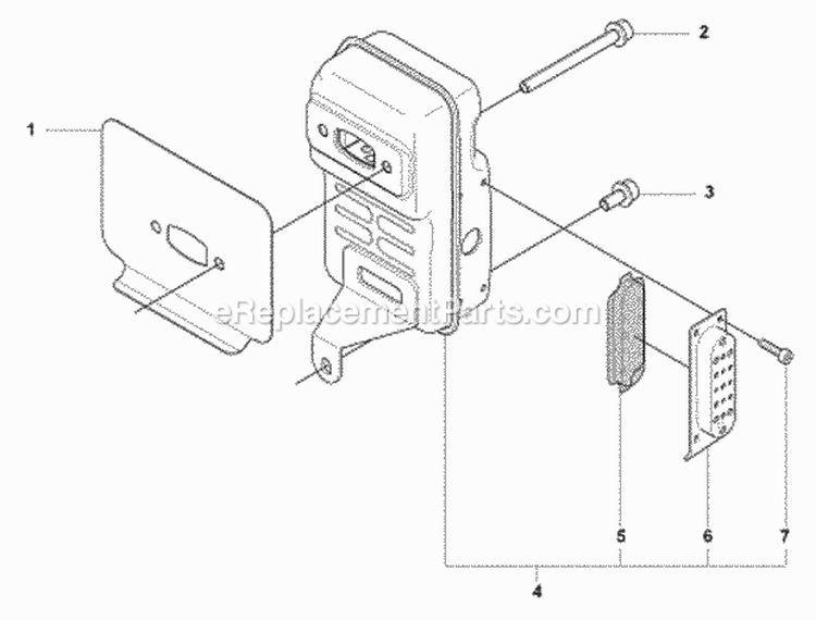 Muffler Diagram and Parts List for 170BF 2008-10 Husqvarna Leaf Blower / Vacuum