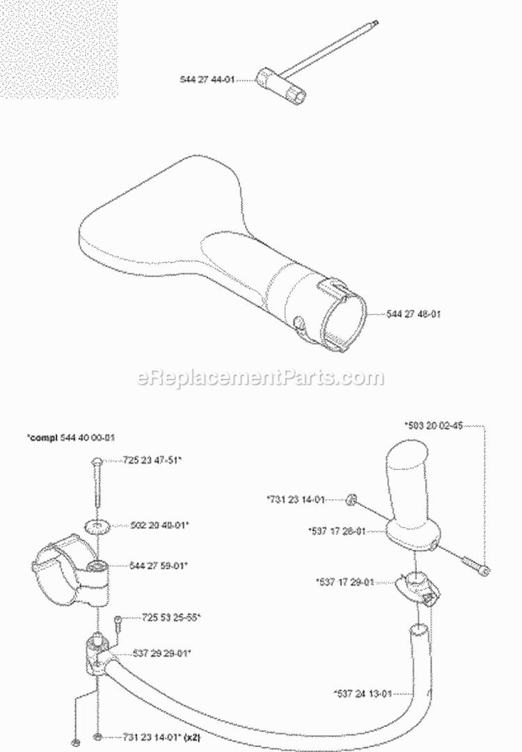 Accessories Diagram and Parts List for 170BT 2006-03 Husqvarna Leaf Blower / Vacuum