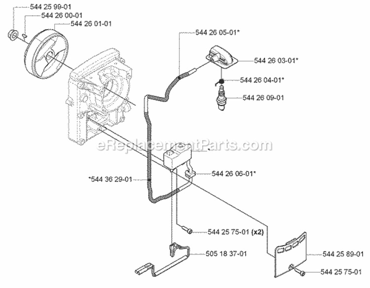 Ignition System  Clutch Diagram and Parts List for 170BT 2006-03 Husqvarna Leaf Blower / Vacuum