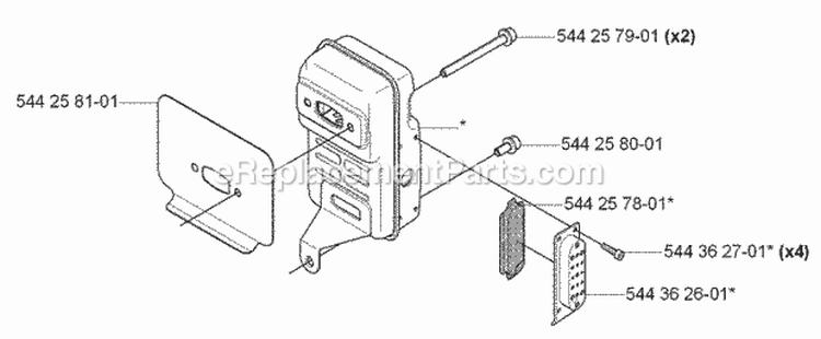 Muffler Diagram and Parts List for 170BT 2006-03 Husqvarna Leaf Blower / Vacuum