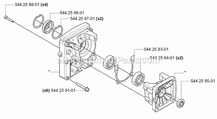 Crankcase Diagram and Parts List for 170BT 2006-03 Husqvarna Leaf Blower / Vacuum