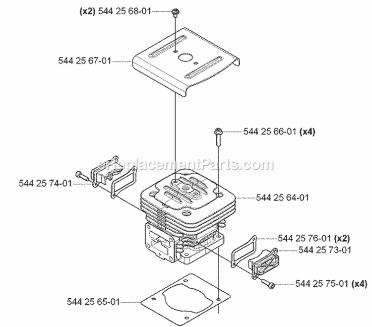 Cylinder Diagram and Parts List for 170BT 2006-03 Husqvarna Leaf Blower / Vacuum