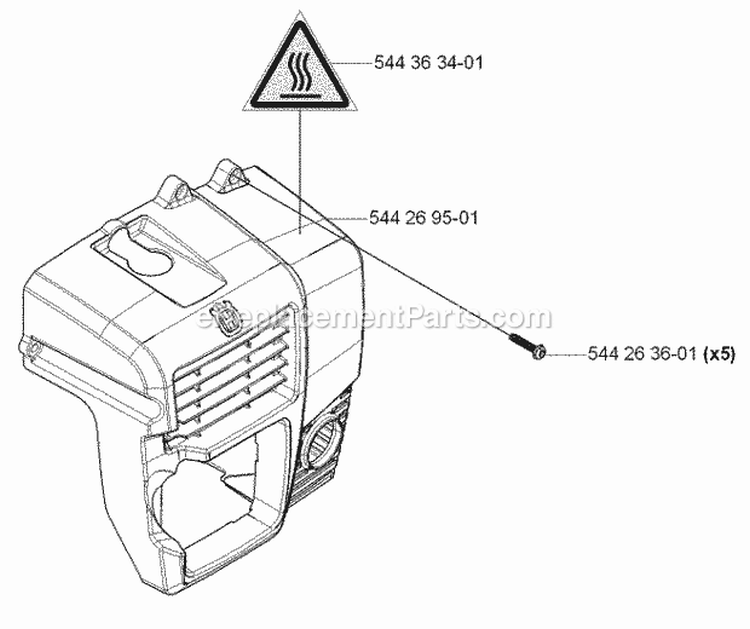 Cylinder Cover Diagram and Parts List for 170BT 2006-03 Husqvarna Leaf Blower / Vacuum