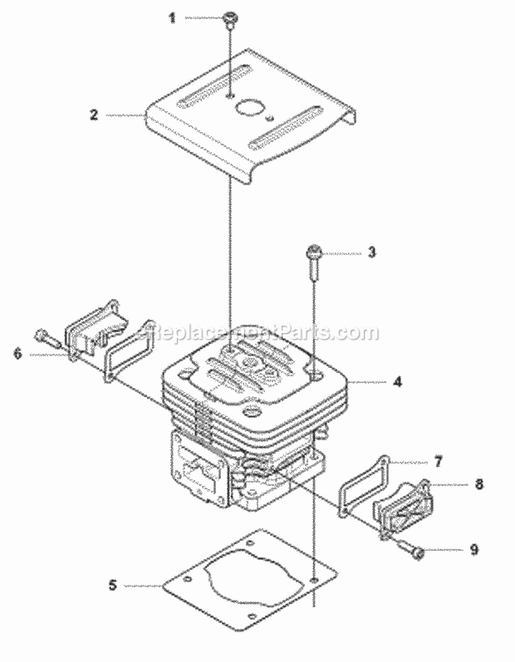 Cylinder Diagram and Parts List for 170BT 2008-10 Husqvarna Leaf Blower / Vacuum