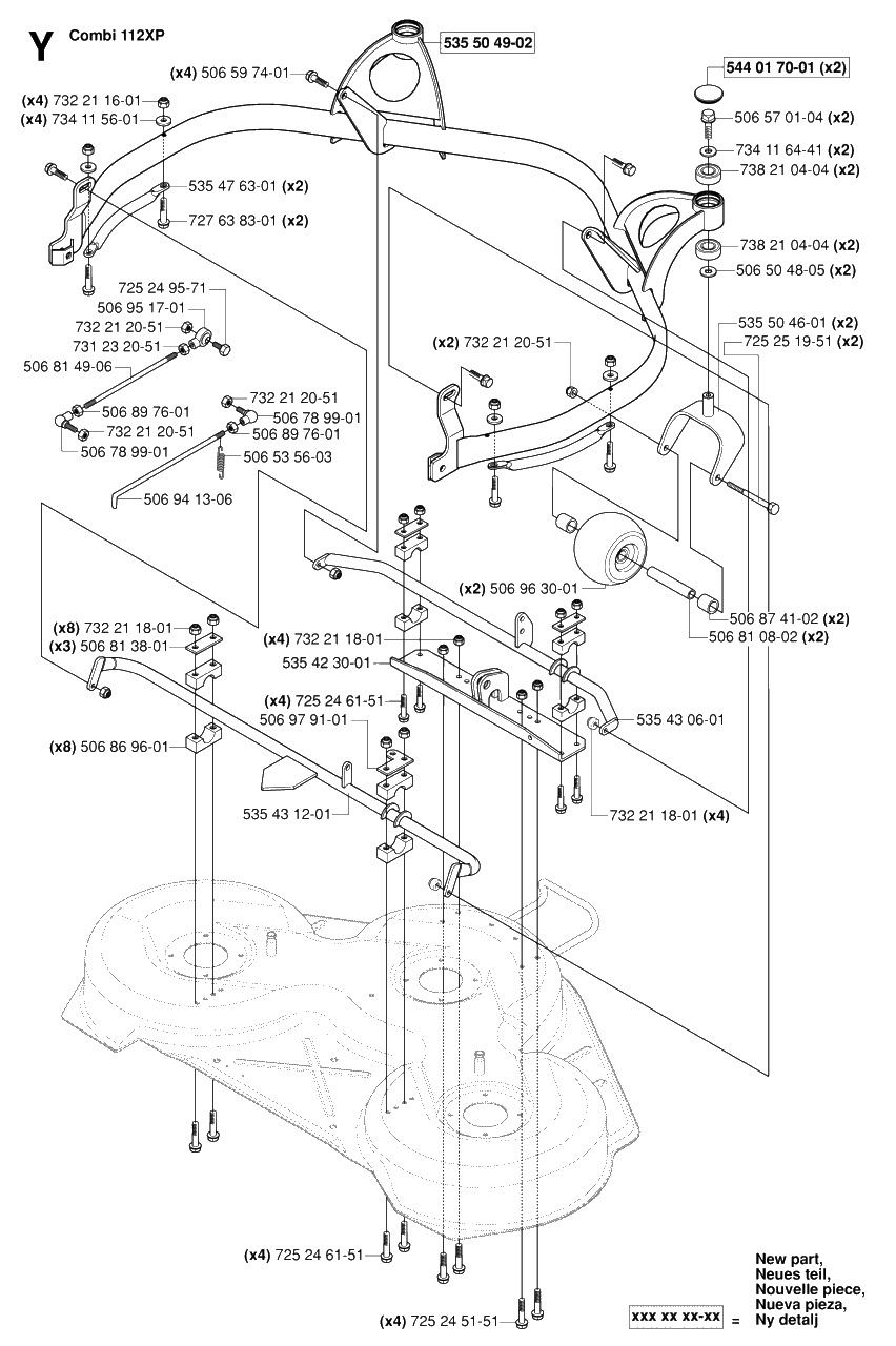 Protection Frame 2 Diagram and Parts List for R15-V2 (953533701)(2006-05) Husqvarna Lawn Tractor