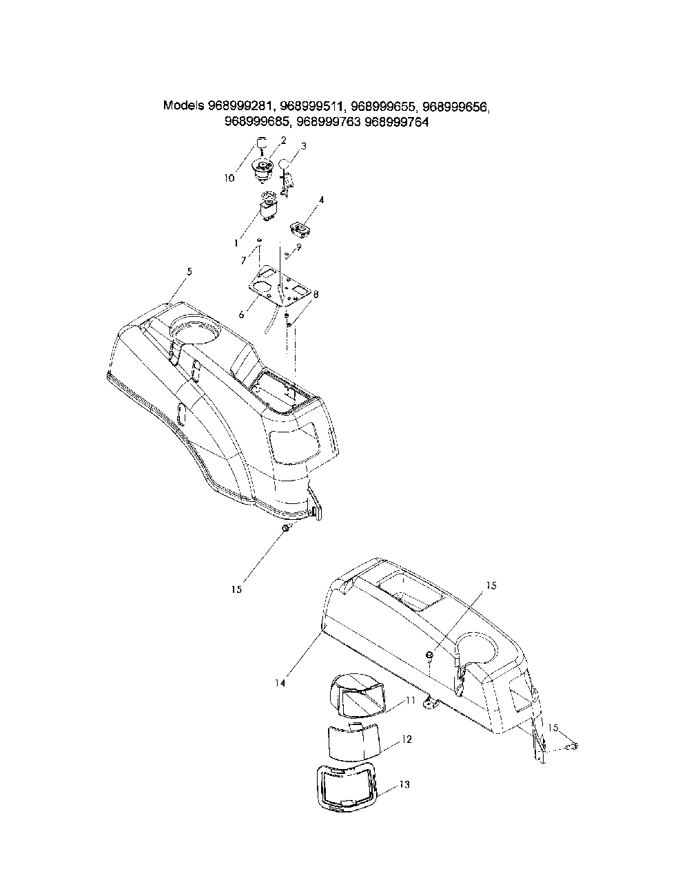 Ignition system Diagram and Parts List for 968999685  Husqvarna Lawn Mower