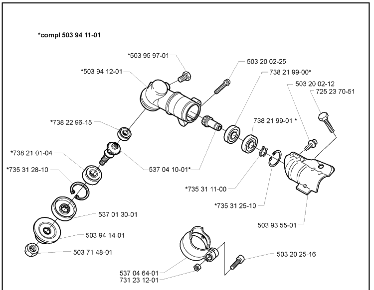 Cutting Equipment 1 Diagram and Parts List for 322C 2000-10 Husqvarna Brush Cutter