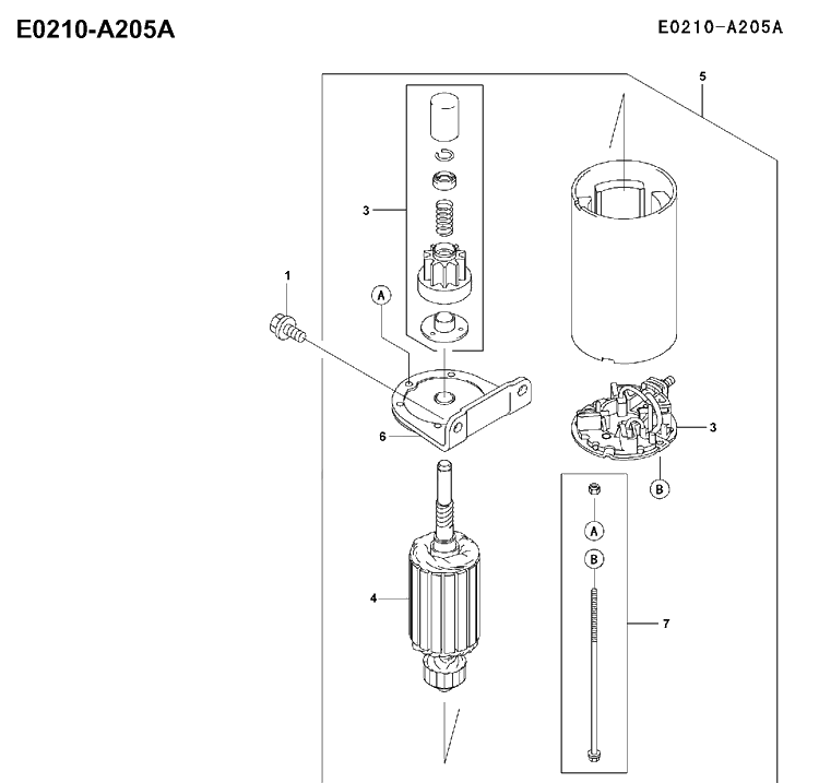Starter Diagram and Parts List for FH531V 2001-03 Husqvarna Engine