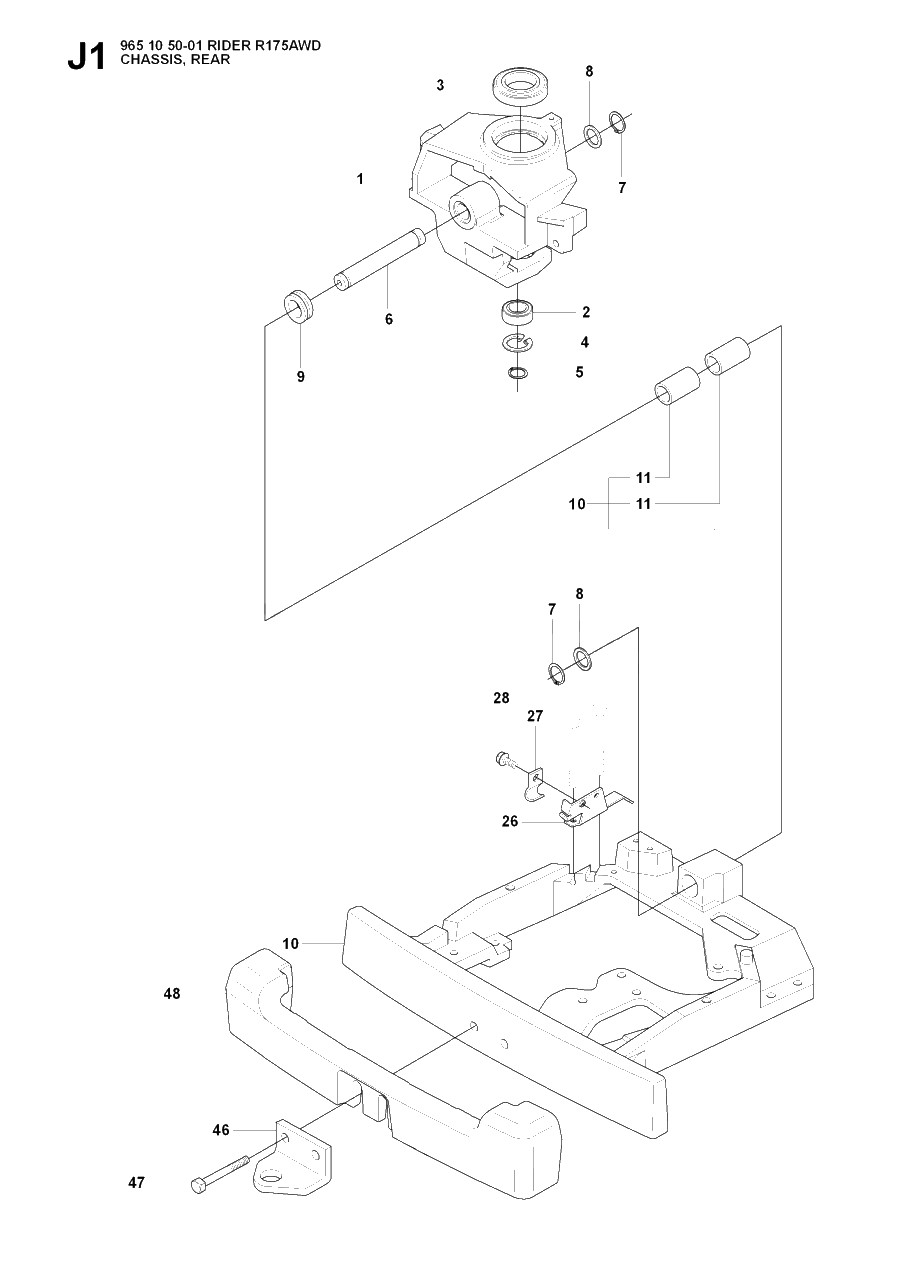 Transmission 4 Diagram and Parts List for R175AWD (965105001)(2007-01) Husqvarna Lawn Tractor