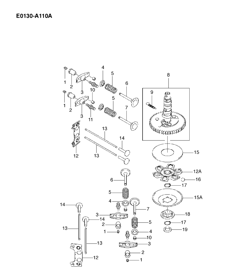 Valves Diagram and Parts List for FH430V 2003-06 Husqvarna Engine