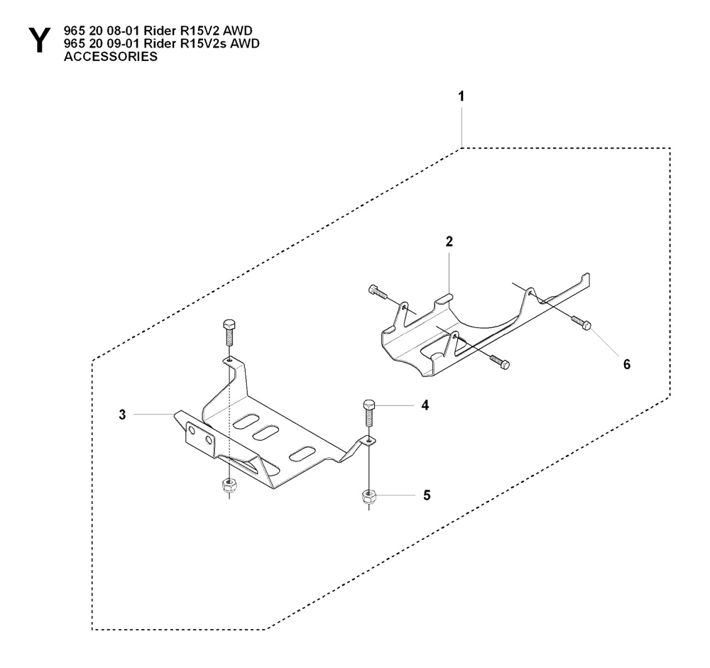 Accessories Diagram and Parts List for R15-V2AWD 2008-01 Husqvarna Lawn Tractor