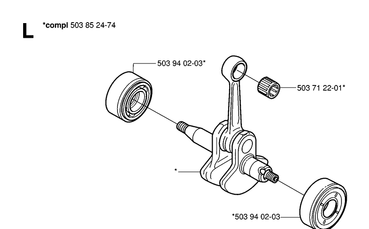 Crankshaft Diagram and Parts List for 323P 20062700001-Current Husqvarna Pole Saw