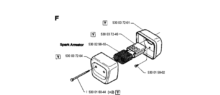 Muffler Diagram and Parts List for 36 19941800001-Current Husqvarna Chainsaw