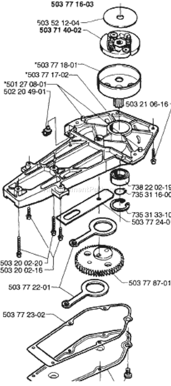 Page H Diagram and Parts List for 225H 1997-02 Husqvarna Trimmer