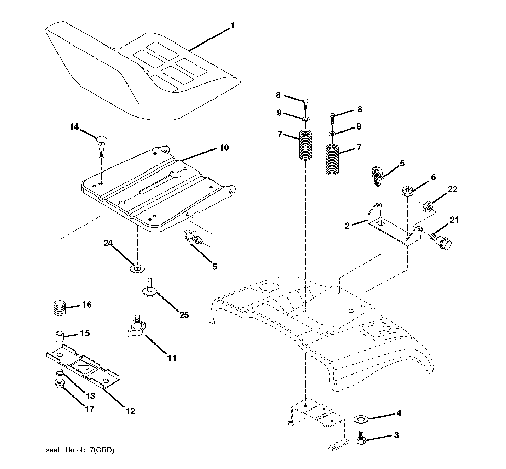 Seat Diagram and Parts List for CTH200TWIN (96061026300)(2010-01) Husqvarna Lawn Tractor
