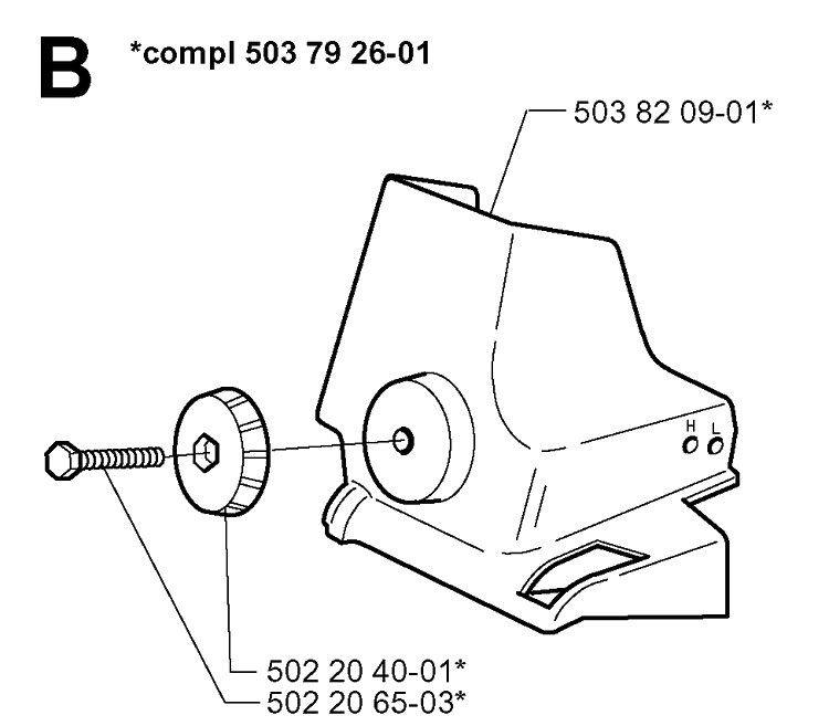 Air Filter Cover Diagram and Parts List for 335XPT 19970500001-19991000000 Husqvarna Chainsaw