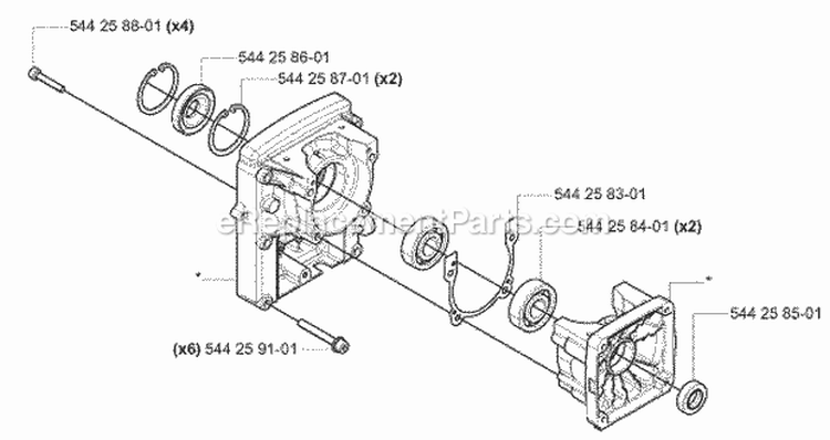 Crankcase Diagram and Parts List for 180BF 2008-02 Husqvarna Leaf Blower / Vacuum