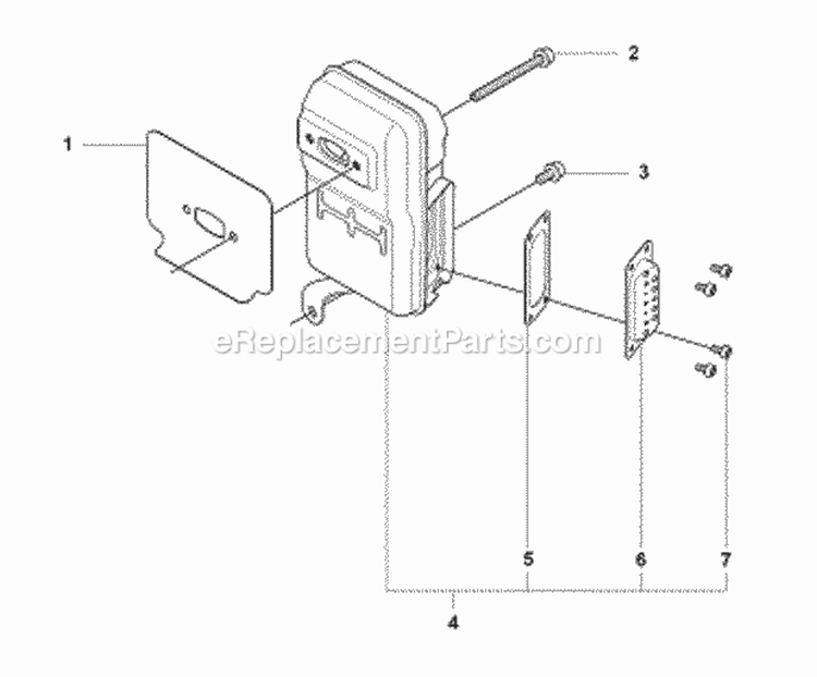 Muffler Diagram and Parts List for 180BF 2008-10 Husqvarna Leaf Blower / Vacuum