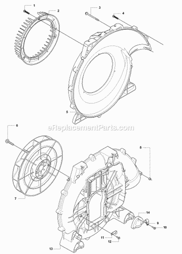 Fan Diagram and Parts List for 180BF 2008-10 Husqvarna Leaf Blower / Vacuum