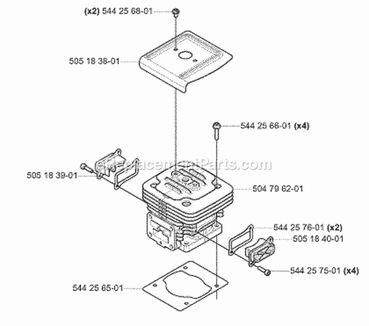 Cylinder Diagram and Parts List for 180BT 2008-02 Husqvarna Leaf Blower / Vacuum