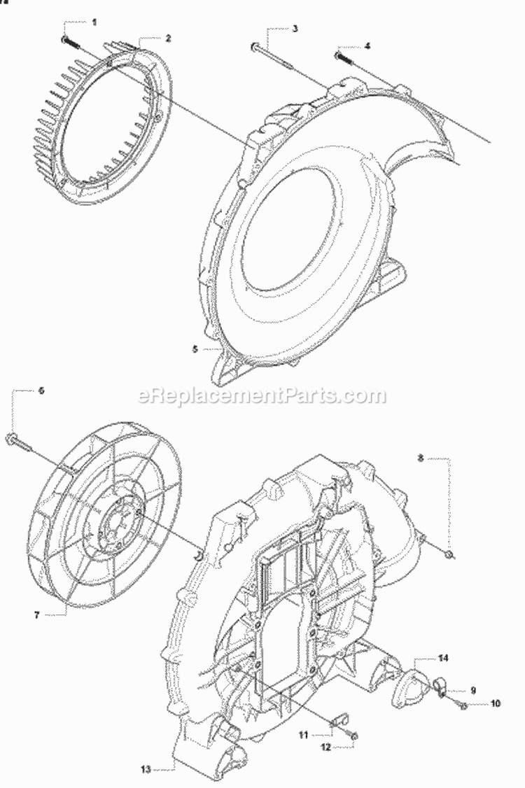 Fan Diagram and Parts List for 180BT 2008-10 Husqvarna Leaf Blower / Vacuum