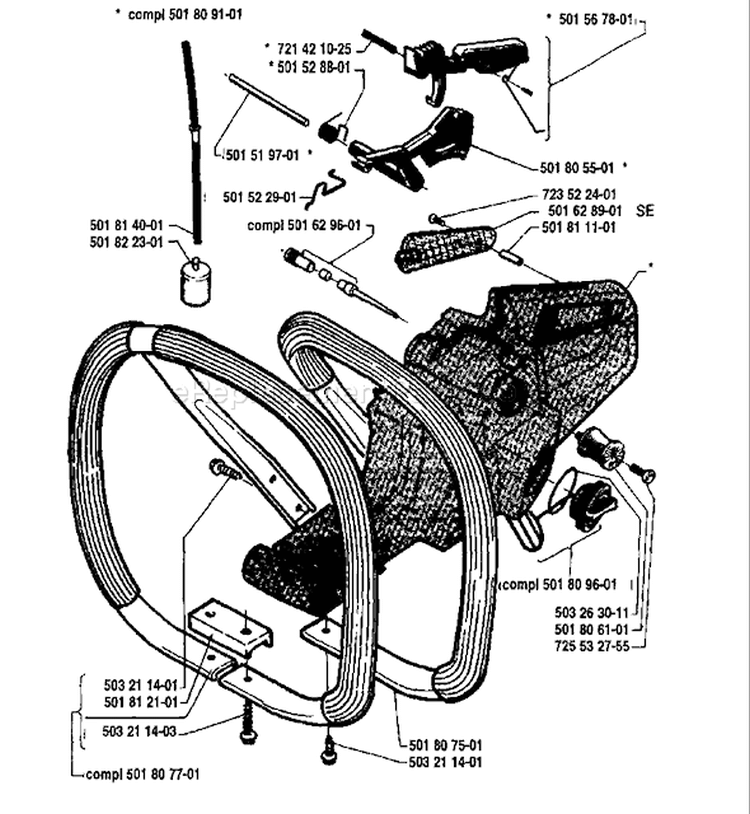 Page M Diagram and Parts List for 181 1982-05 Husqvarna Chainsaw