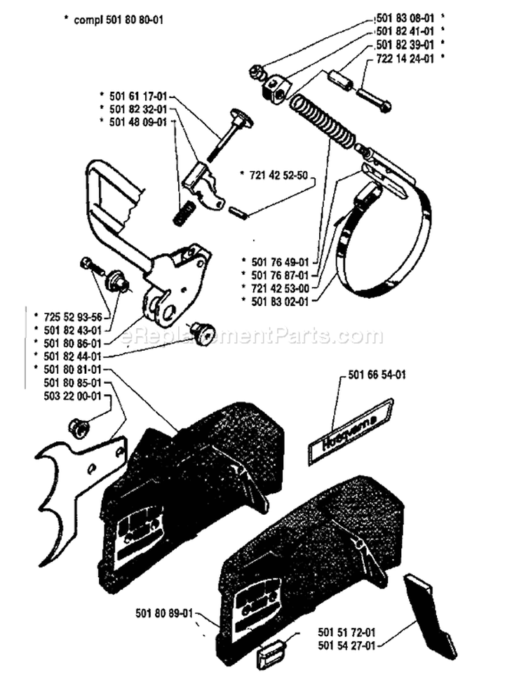 Page C Diagram and Parts List for 181 1982-05 Husqvarna Chainsaw