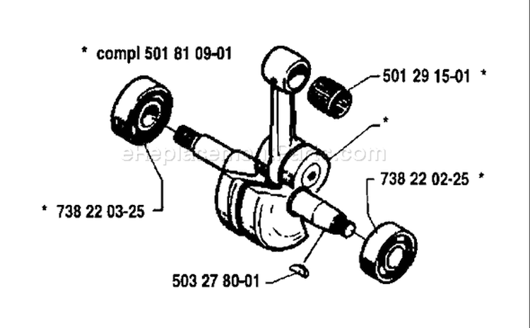 Page E Diagram and Parts List for 181 1982-05 Husqvarna Chainsaw