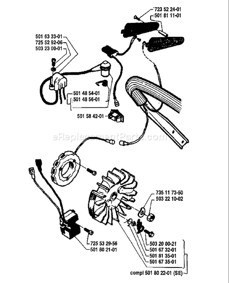 Page F Diagram and Parts List for 181 1982-05 Husqvarna Chainsaw