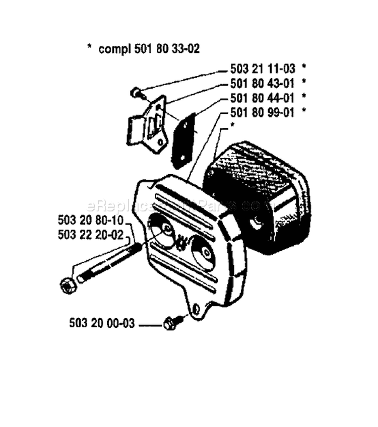 Page G Diagram and Parts List for 181 1982-05 Husqvarna Chainsaw