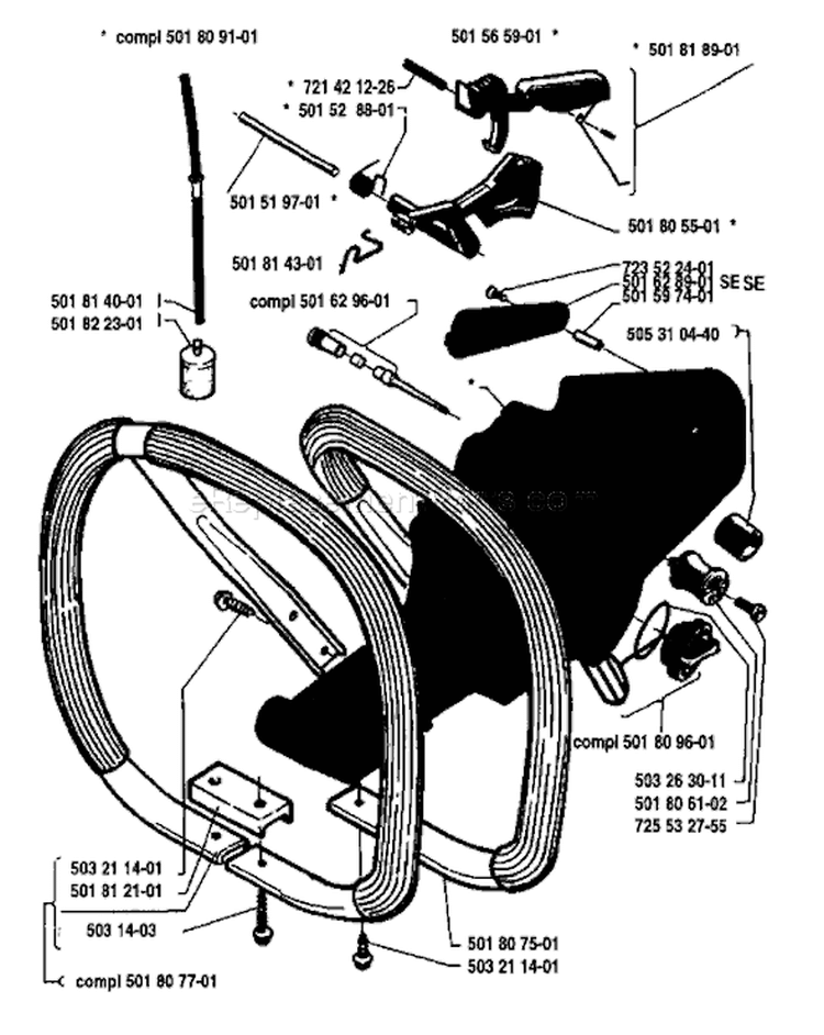 Page M Diagram and Parts List for 181 1983-06 Husqvarna Chainsaw