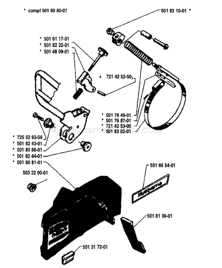 Page C Diagram and Parts List for 181 1983-06 Husqvarna Chainsaw