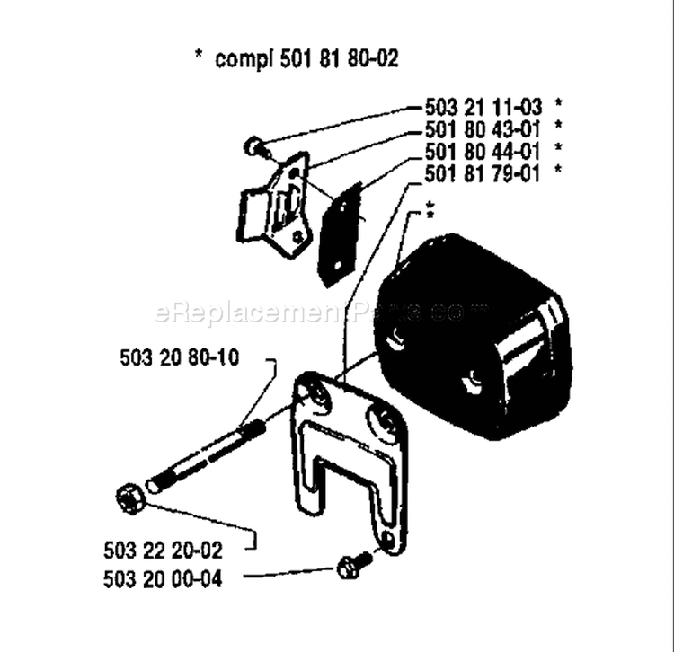 Page G Diagram and Parts List for 181 1983-06 Husqvarna Chainsaw