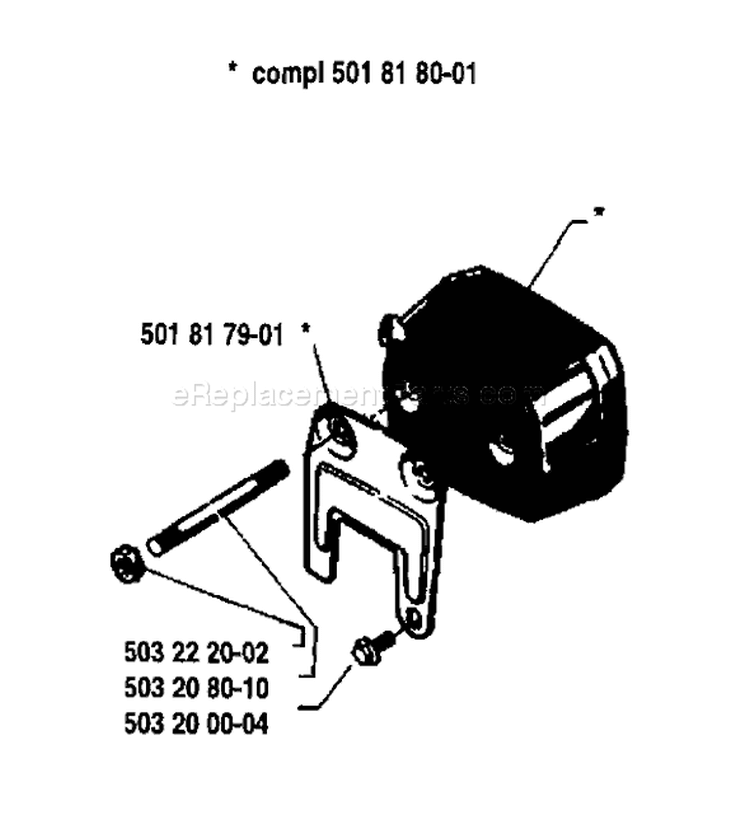 Page H Diagram and Parts List for 181 1983-06 Husqvarna Chainsaw